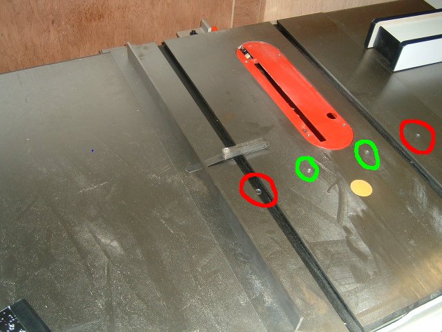 The red circles are improperly milled stops. The green circles are the second try, and correct.